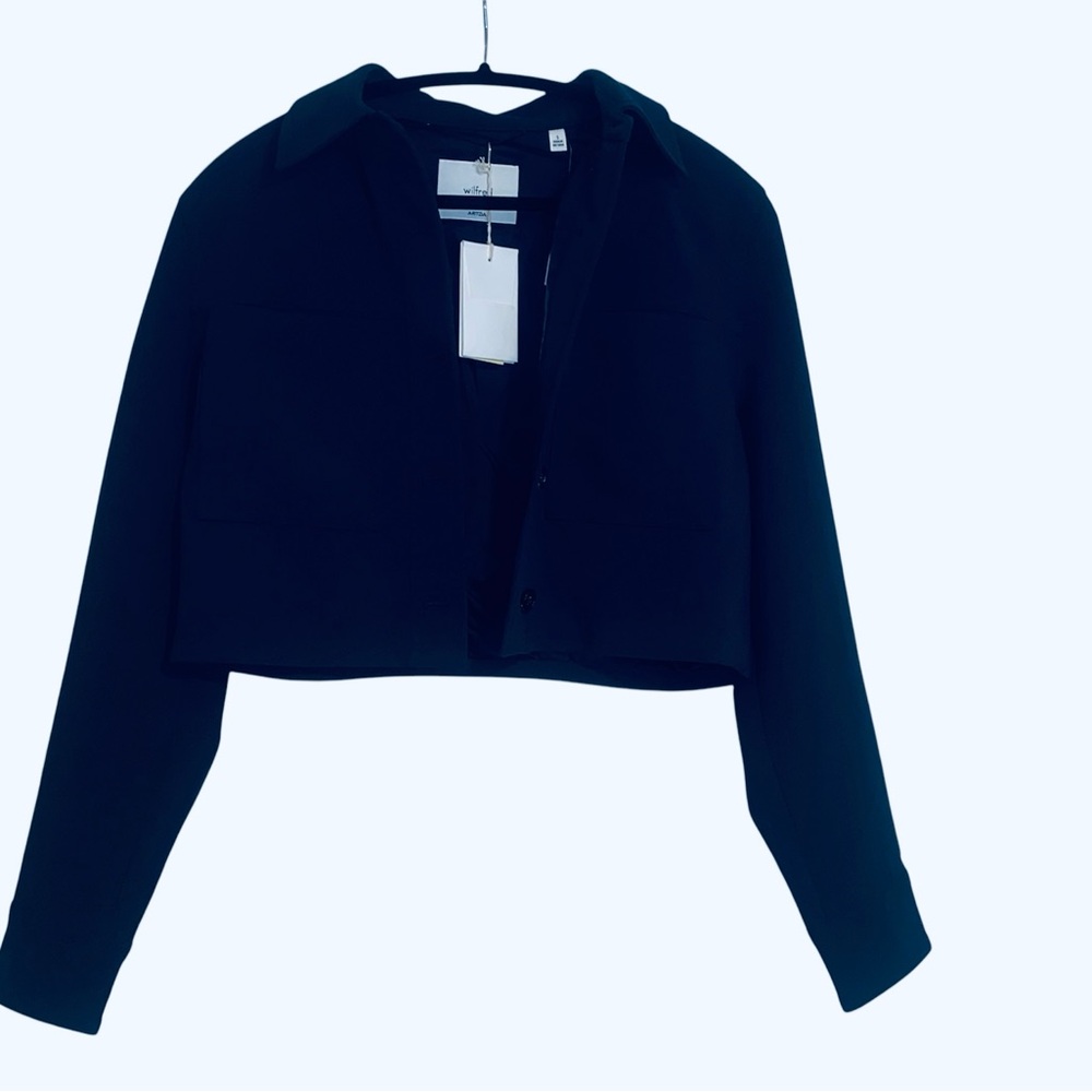 Aritzia Wilfred Little Cropped Jacket Dark Night Navy